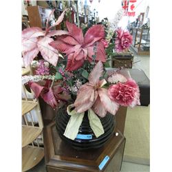 Large floral table display in ceramic pot