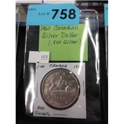 1960 Canadian Silver Dollar Coin