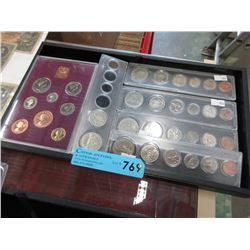 Tray of Canadian & Great Britain coin sets