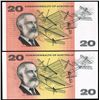 Image 2 : Australia, Twenty Dollar, Coombs/Wilson (1966) (R.401L) XBP/457360