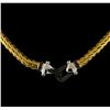 Image 2 : 0.45ctw Black Diamond Necklace - 18KT Yellow and White Gold
