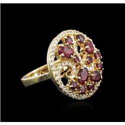 14KT Yellow Gold 1.80ctw Ruby and Diamond Ring