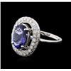 Image 2 : 14KT White Gold 2.96ct Tanzanite and Diamond Ring