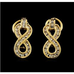 1.00ctw Diamond Earrings - 14KT Yellow Gold