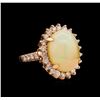 Image 1 : 7.57ct Opal and Diamond Ring - 14KT Rose Gold