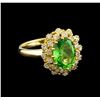 Image 1 : 2.88ct Tsavorite and Diamond Ring - 14KT Yellow Gold