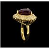 Image 4 : 10.98ct Ruby and Diamond Ring - 14KT Yellow Gold