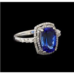 3.34ct Tanzanite and Diamond Ring - 14KT White Gold