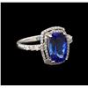 Image 1 : 3.34ct Tanzanite and Diamond Ring - 14KT White Gold