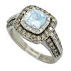 Image 2 : Le Vian 1.00ct Aquamarine and Diamond Ring - 14KT White Gold