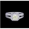 Image 2 : 1.99ctw Fancy Light Yellow Diamond Ring - 14KT White Gold