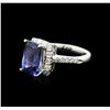 Image 1 : 14KT White Gold 3.17ct Tanzanite and Diamond Ring