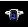 Image 2 : 14KT White Gold 3.17ct Tanzanite and Diamond Ring