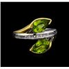 Image 1 : Crayola 2.20ctw Peridot and White Sapphire Ring - .925 Silver