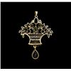 Image 2 : 1.79ctw Garnet, Opal, Pearl and Diamond Pendant - 18KT Yellow Gold
