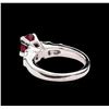 Image 3 : 1.23ct Ruby and Diamond Ring - 14KT White Gold