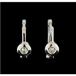 0.04ctw Diamond Earrings - 14KT White Gold