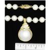 Image 4 : Pearl and Diamond Necklace - 14KT Yellow Gold