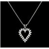Image 2 : 0.70ctw Diamond Pendant With Chain - 14KT White Gold