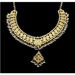 9.48ctw Multi Gemstone and Diamond Jewelry Suite - 21KT Yellow Gold