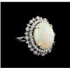 Image 1 : 10.37ct Opal and Diamond Ring - 14KT White Gold