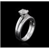 Image 3 : 14KT White Gold 1.12ctw Diamond Ring