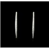 Image 1 : 1.38ctw Diamond Hoop Earrings - 14KT White Gold