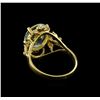 Image 3 : 3.55ct Aquamarine and Diamond Ring - 14KT Yellow Gold
