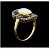 Image 4 : 1.45ct Opal and Diamond Ring - 18KT Yellow Gold