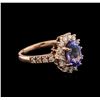 Image 1 : 14KT Rose Gold 2.15ct Tanzanite and Diamond Ring
