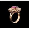 Image 3 : 1.99ct Ruby and Diamond Ring - 14KT Rose Gold