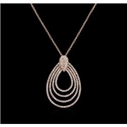 0.96ctw Diamond Pendant With Chain - 14KT Rose Gold