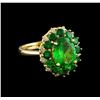 Image 1 : 4.61ctw Tsavorite and Diamond Ring - 14KT Yellow Gold