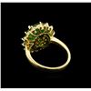 Image 3 : 4.61ctw Tsavorite and Diamond Ring - 14KT Yellow Gold