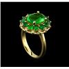 Image 4 : 4.61ctw Tsavorite and Diamond Ring - 14KT Yellow Gold