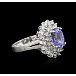 14KT White Gold 2.37ct Tanzanite and Diamond Ring