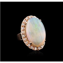 14KT Rose Gold 10.84ct Opal and Diamond Ring