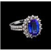 Image 1 : 3.91ct Tanzanite and Diamond Ring - 14KT White Gold