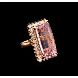 33.11ct Kunzite and Diamond Ring - 14KT Rose Gold