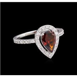 1.35ct Tourmaline and Diamond Ring - 14KT White Gold