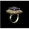 Image 3 : 14KT Yellow Gold 16.80ct Amethyst and Diamond Ring