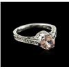 Image 1 : 14KT White Gold 1.13ct Morganite and Diamond Ring