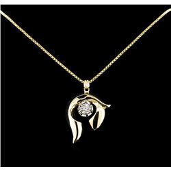 0.86ct Diamond Pendant With Chain - 14KT Two-Tone Gold