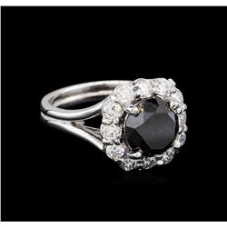4.25ct Black Diamond Ring - 14KT White Gold