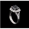 Image 4 : 4.25ct Black Diamond Ring - 14KT White Gold