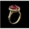 Image 3 : 6.97ct Ruby and Diamond Ring - 14KT Yellow Gold