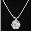 Image 6 : 2.35ctw Diamond Pendant With Chain - 14K Two-Tone Gold