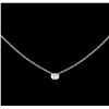 Image 1 : 0.10ct Diamond Solitaire Necklace - 14KT White Gold
