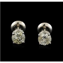 1.35ctw Diamond Solitaire Earrings - 14KT White Gold