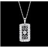 Image 1 : 14KT White Gold 1.05ctw Diamond Pendant With Chain